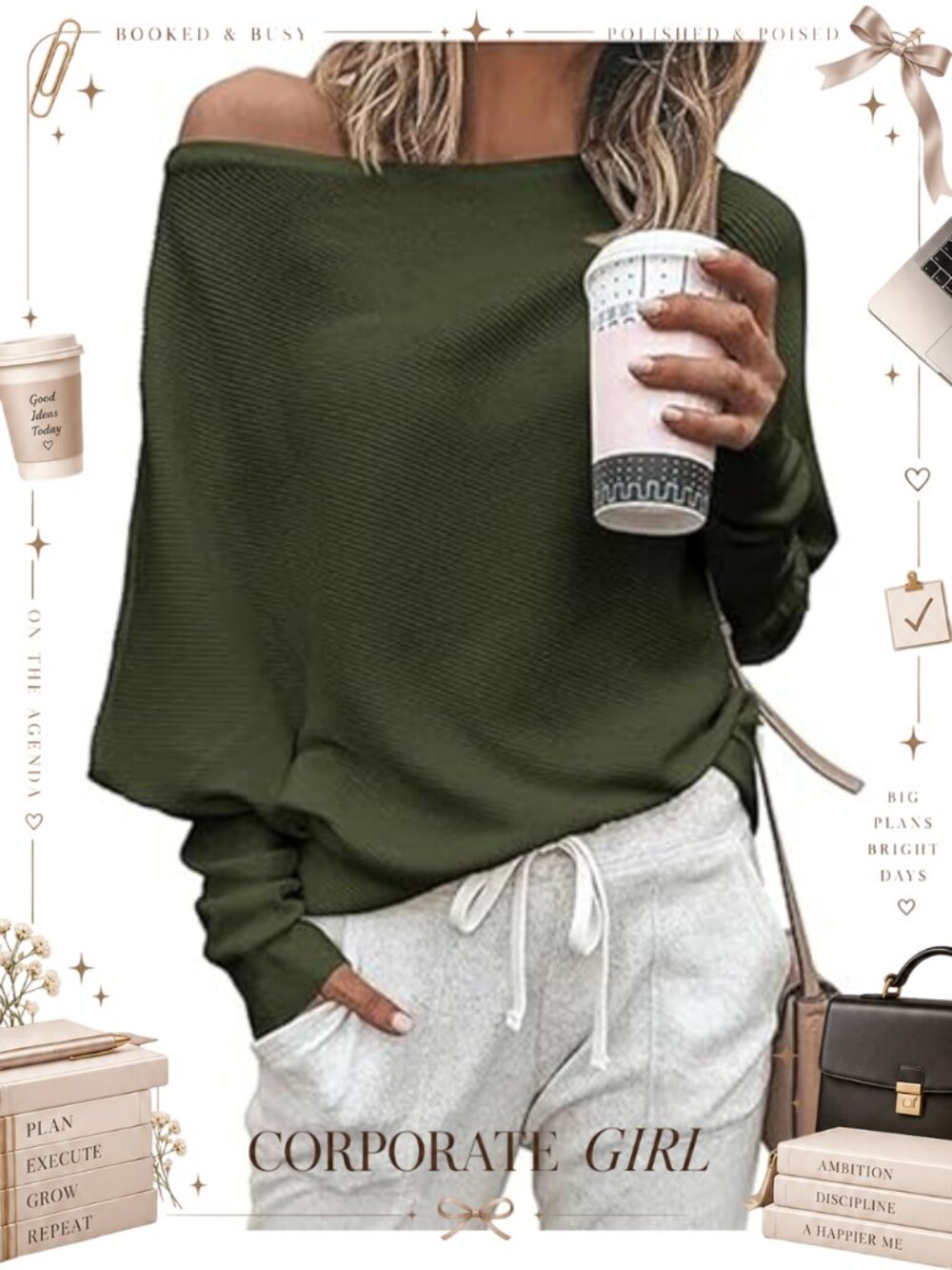 Off Shoulder Boat Neck Loose Knit Batwing Sleeve Pullover Sweater